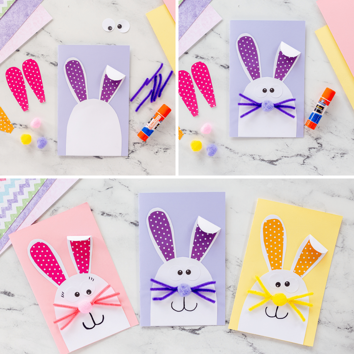 collage to make Easter Bunny Greeting Cards