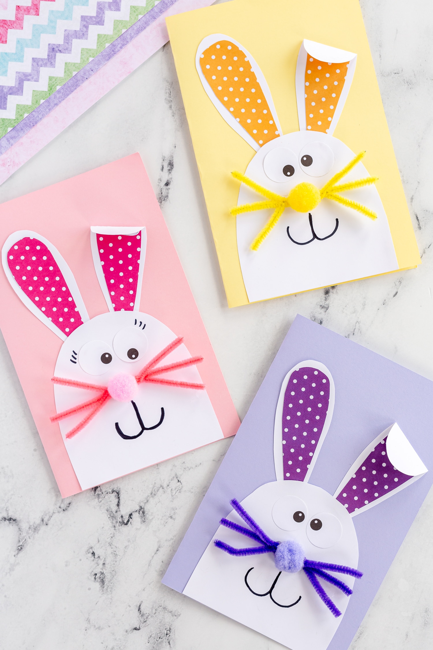 Bunny Cards on table