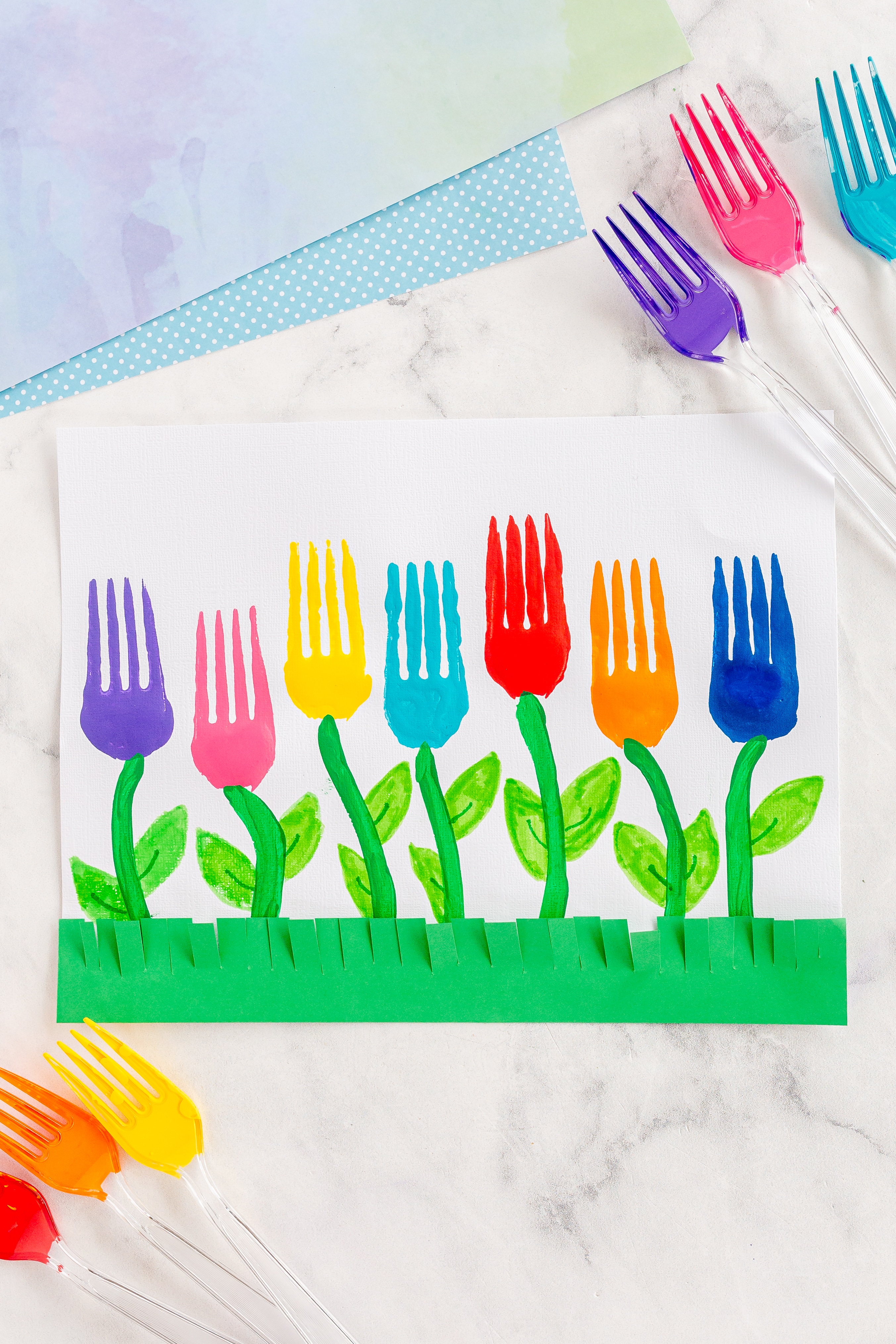 Fork Painted Flowers for springtime fun.