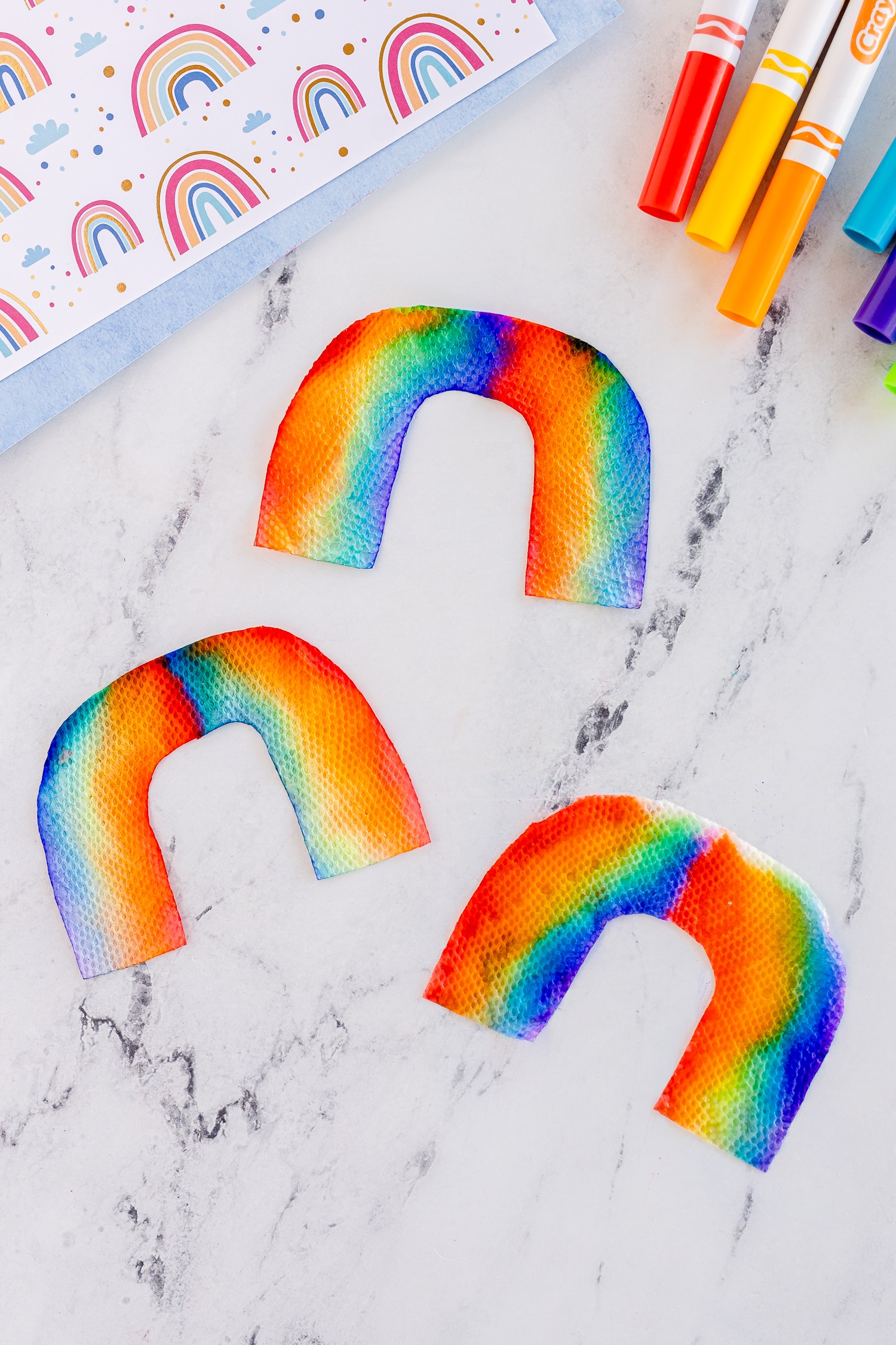 These colorful rainbows not only make fun experiments but nice spring decorations as well.