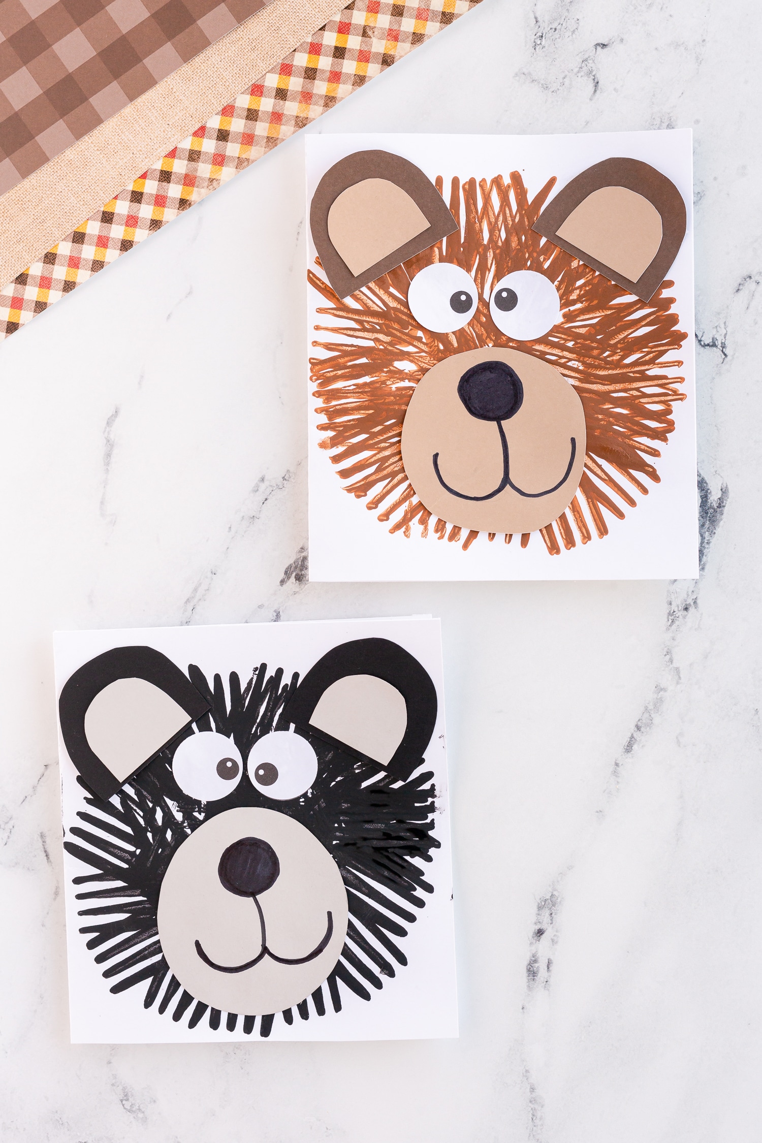 fork painted bear cards 