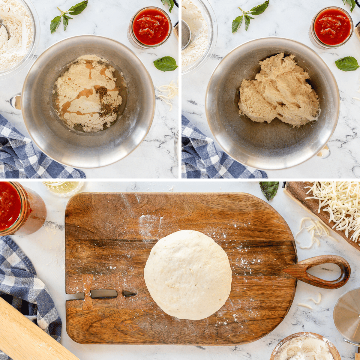 collage how to make pizza dough