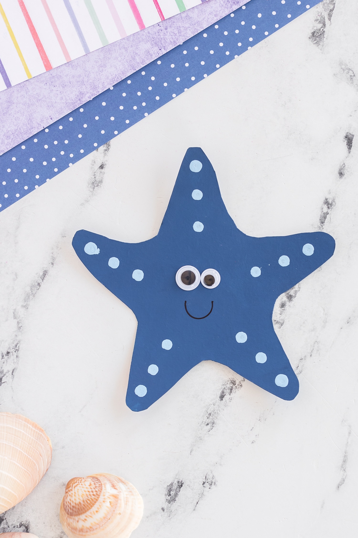Blue cardboard Starfish