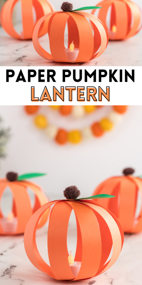 Make your own paper pumpkin lanterns to decorate the home or classroom using a few simple craft supplies, including a tea light!
