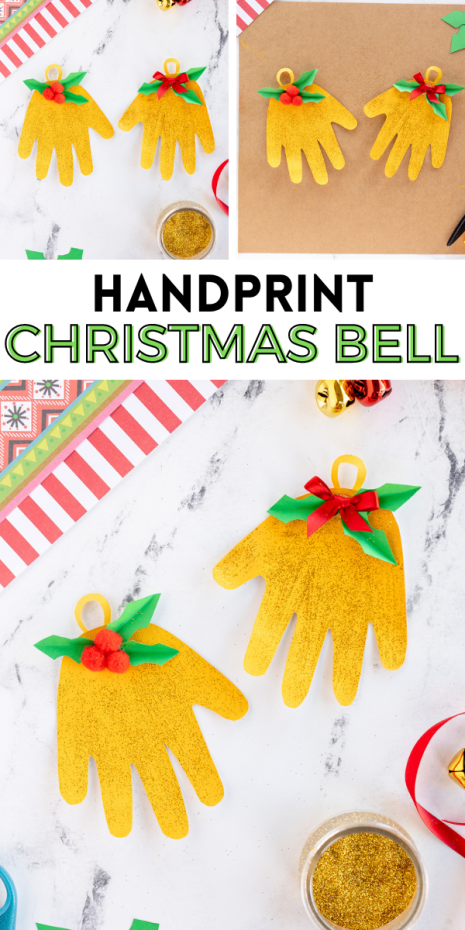 Make your own Handprint Christmas Bell using simple craft supplies! This makes for a cute handprint keepsake for the holiday season!