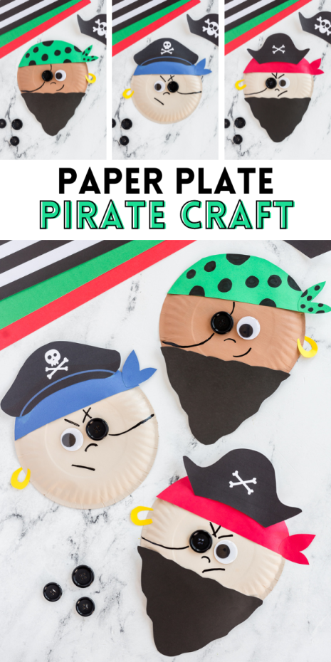 Invite kids on an adventure to make their own paper plate pirates using minimal supplies. Great for a pirate study or just for summer fun!