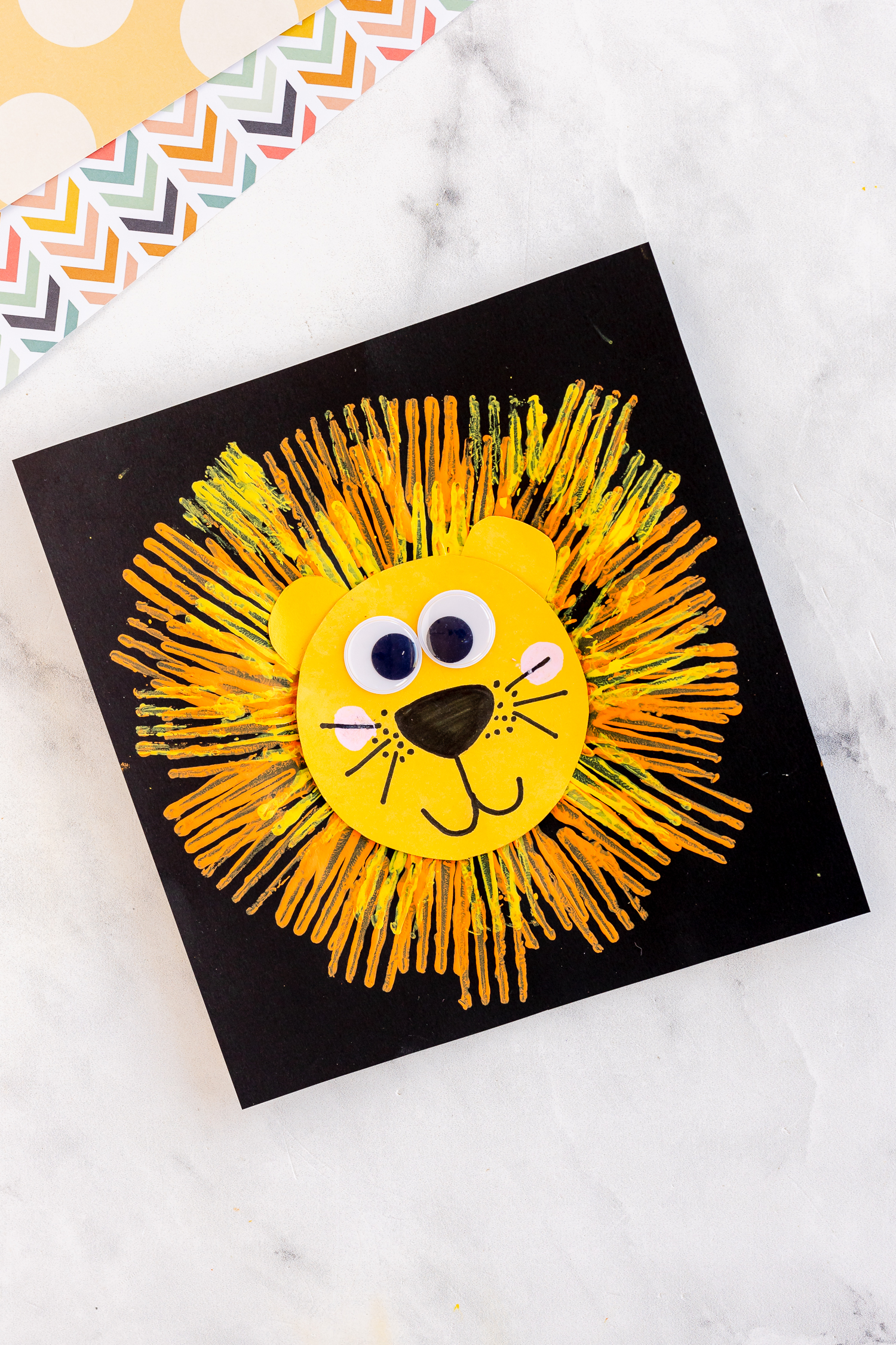 Adorable fork painted lion crafts for kids