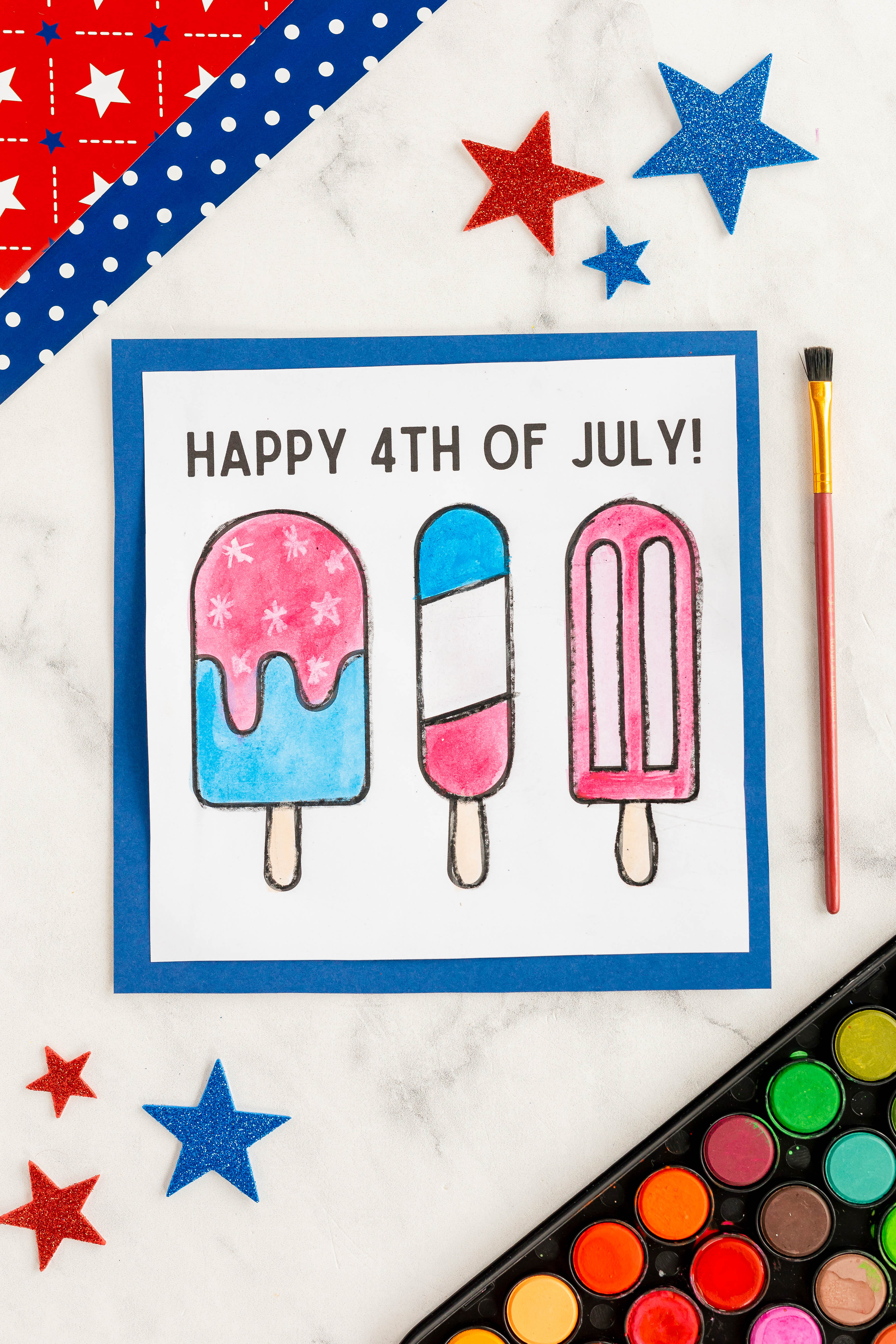 Happy  4th Of July Printable painted