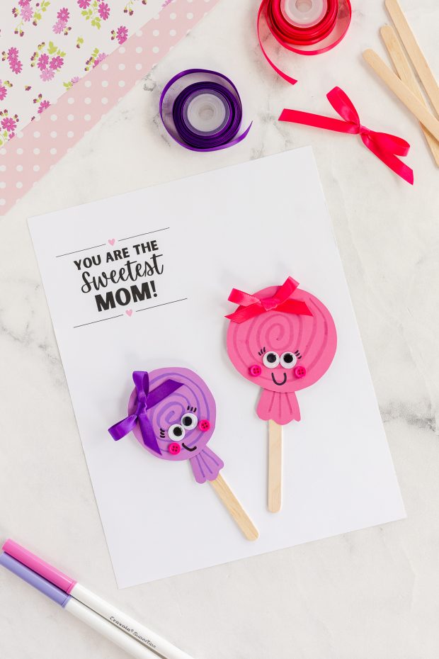 Adorable lollipop mother's day craft