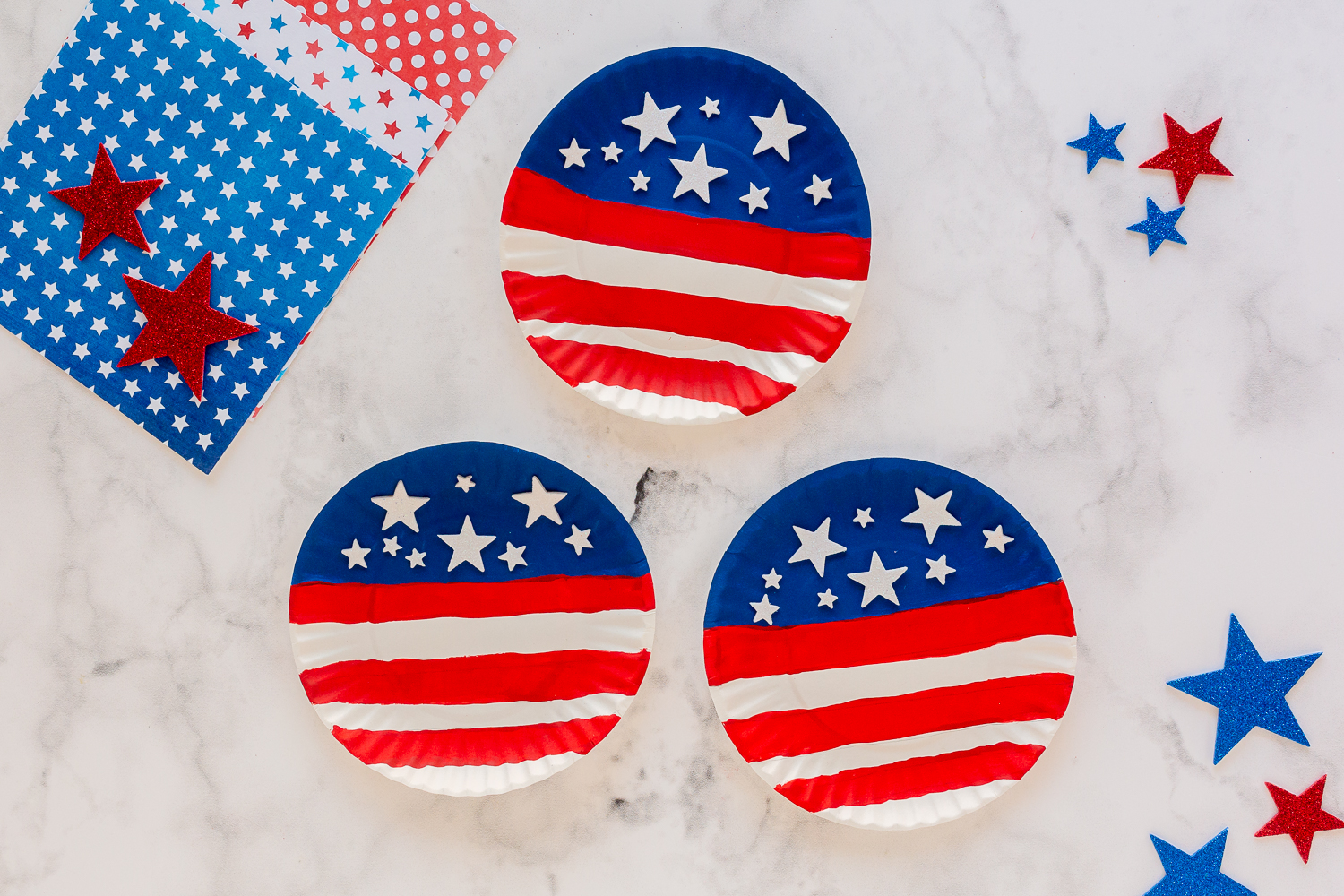 patriotic paper plate flag craft for kids