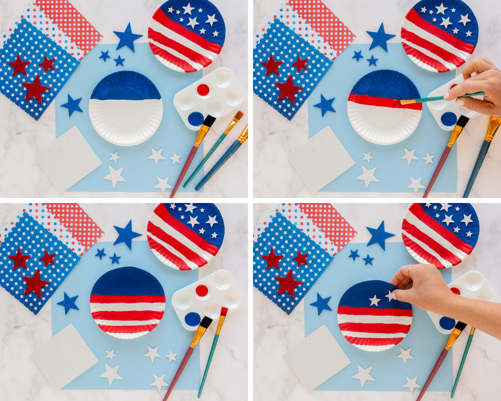 Paper plate flag craft how to 