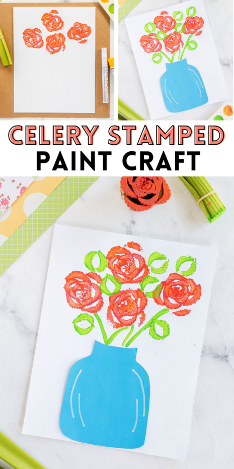 These Celery Stamped Flowers are super simple to create using paint and celery sticks! It's a fun activity using a new medium to paint pretty flowers!