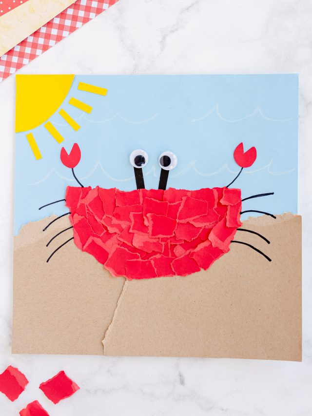 Torn Paper Crab Craft