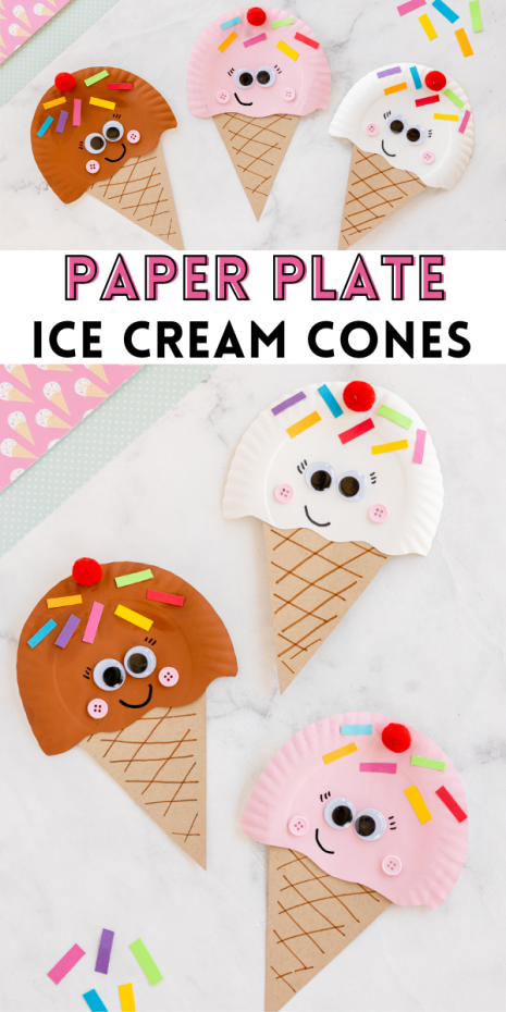 Are you looking for a fun and easy summer craft for your little ones? Look no further than this Paper Plate Ice Cream Cones Craft!