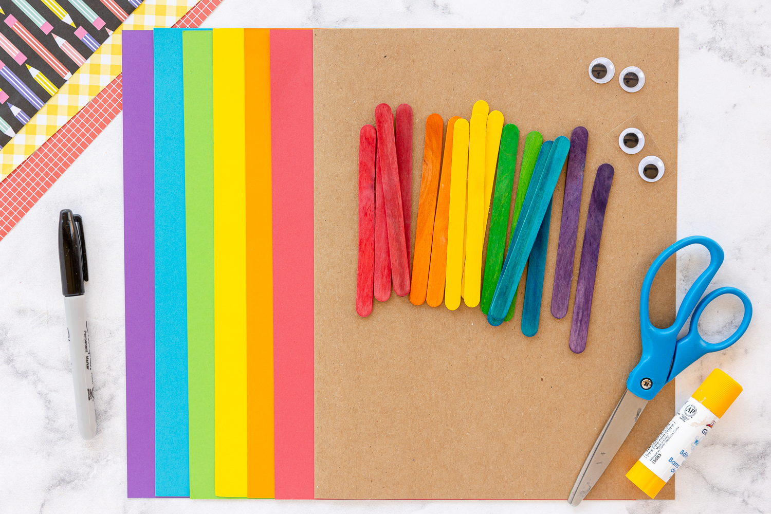 materials for back to school colored pencil craft