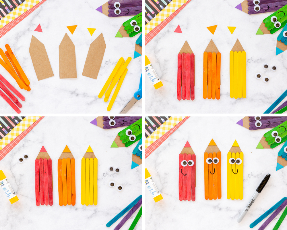 How to make back to school colored pencil craft