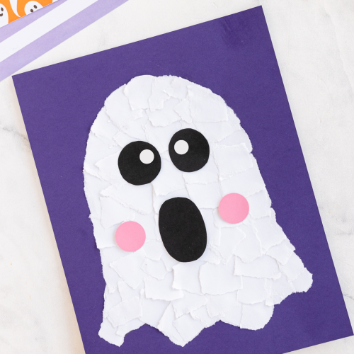 Easy Torn Paper Ghost Craft for Kids