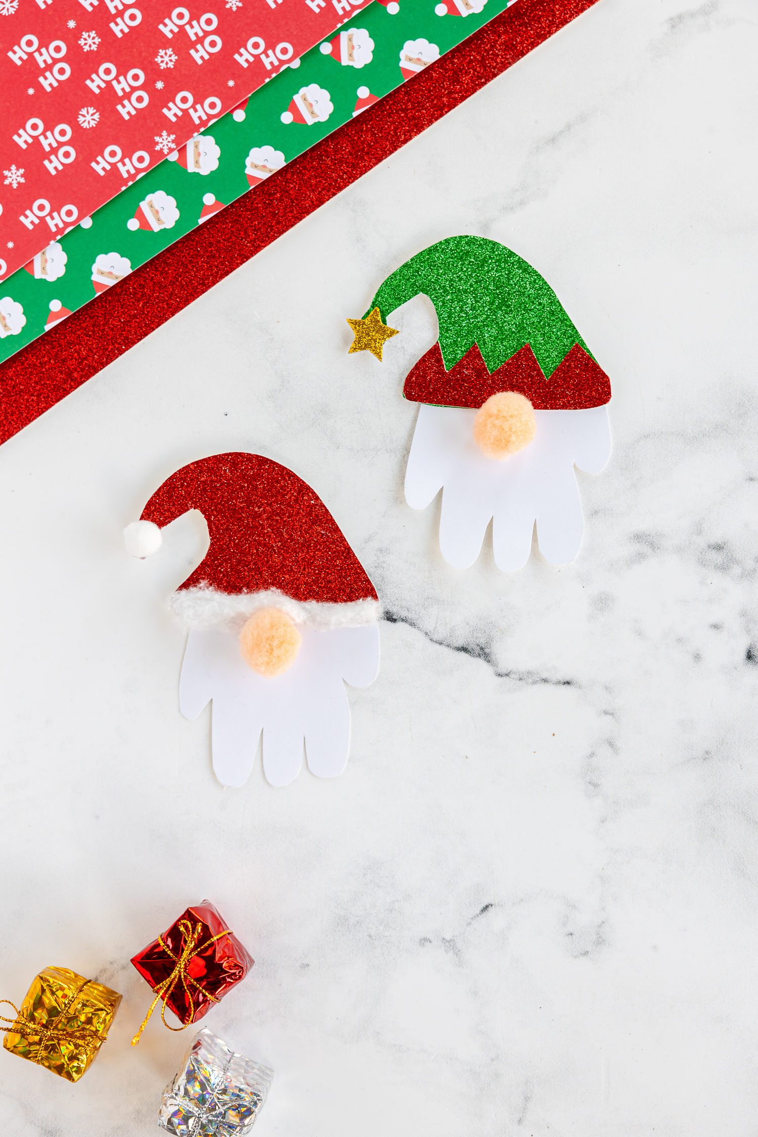 Handprint Christmas Gnomes for Kids