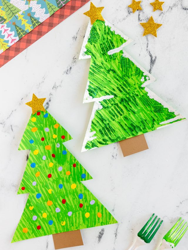 Fork Painted Christmas Tree
