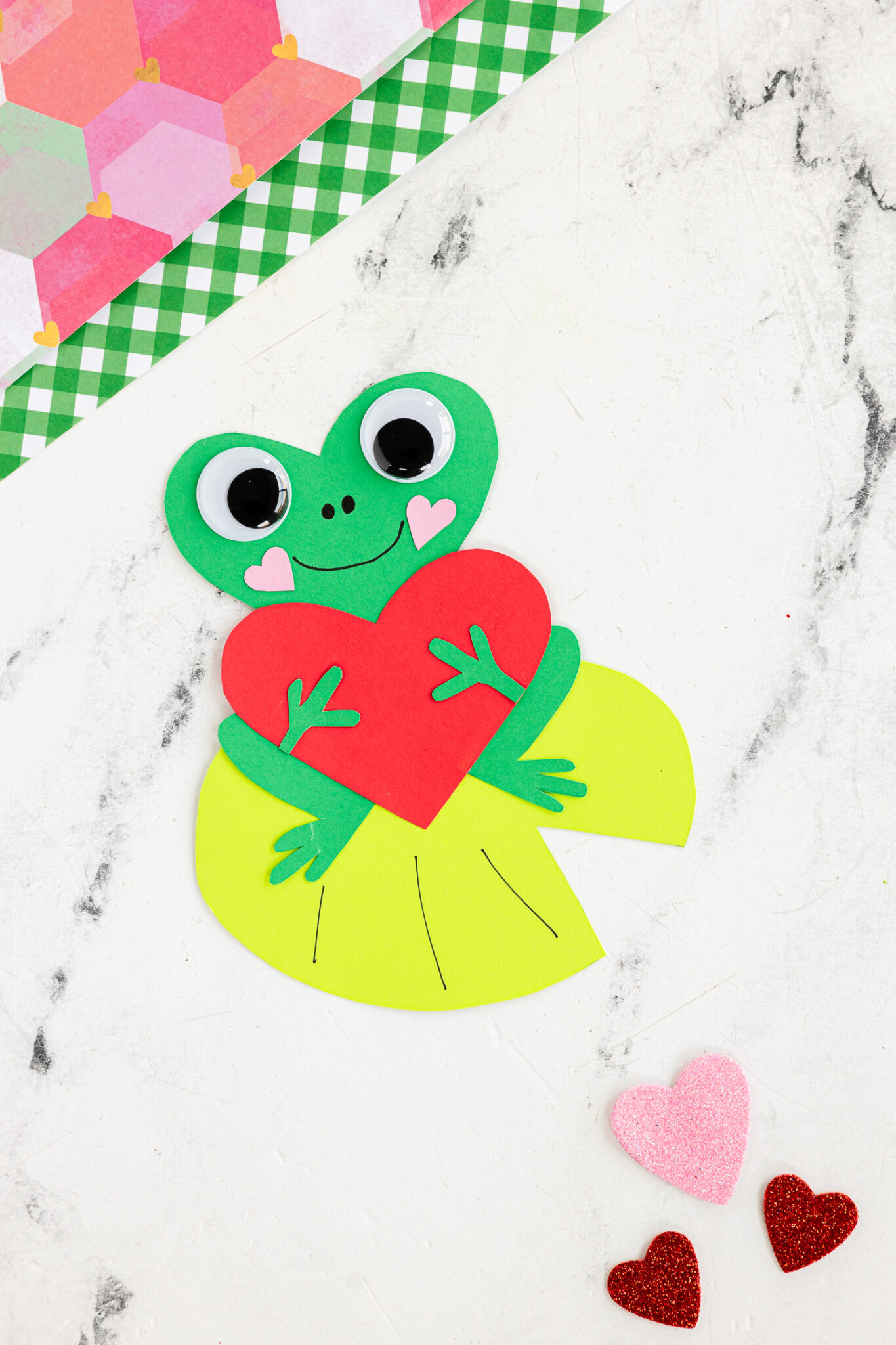 Paper Heart Shaped Frog Craft - Made To Be A Momma