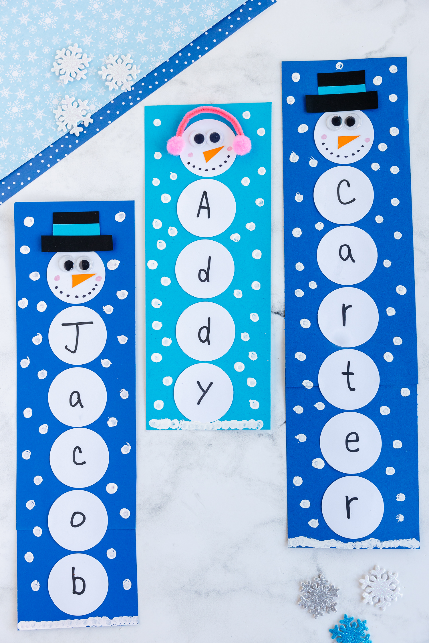 Winter Snowman Name Craft for Kids