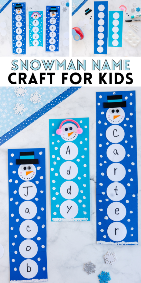 Winter Snowman Name Craft for Kids