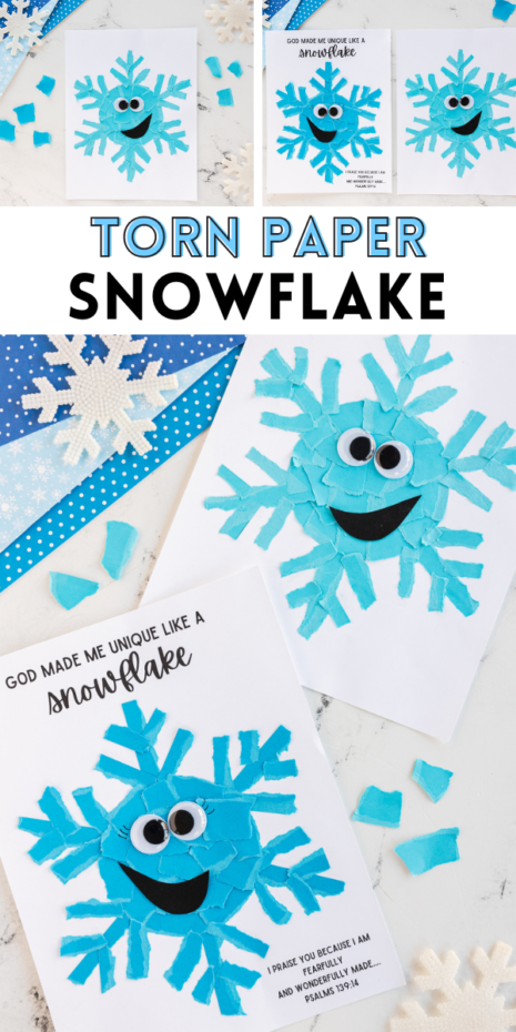 This Torn Paper Snowflake activity is a wonderful activity for children to understand and celebrate their individuality as God made them, just as every snowflake is unique in its design.