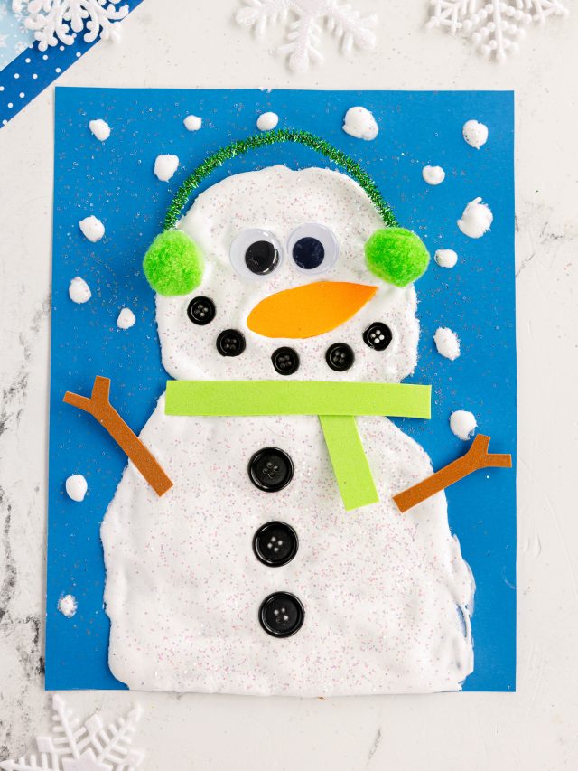 Homemade Puffy Paint Snowman