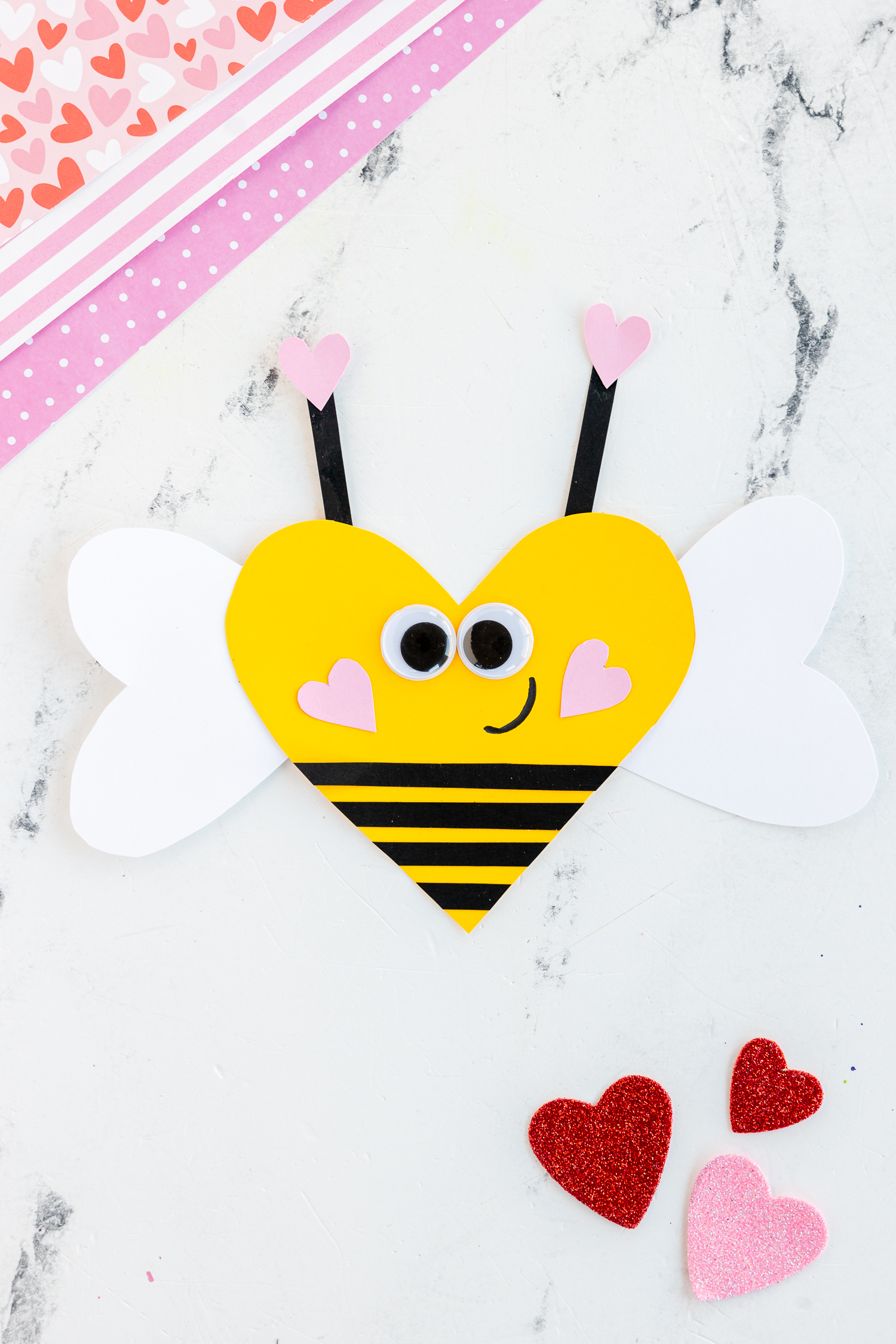 Heart Shaped Bee Craft for Kids