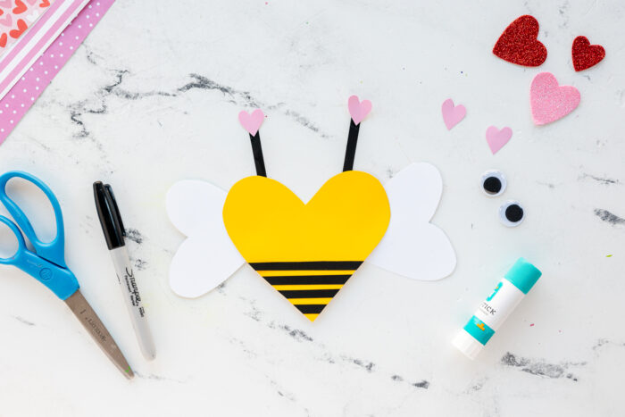 Heart Shaped Bee Craft for Kids - Made To Be A Momma