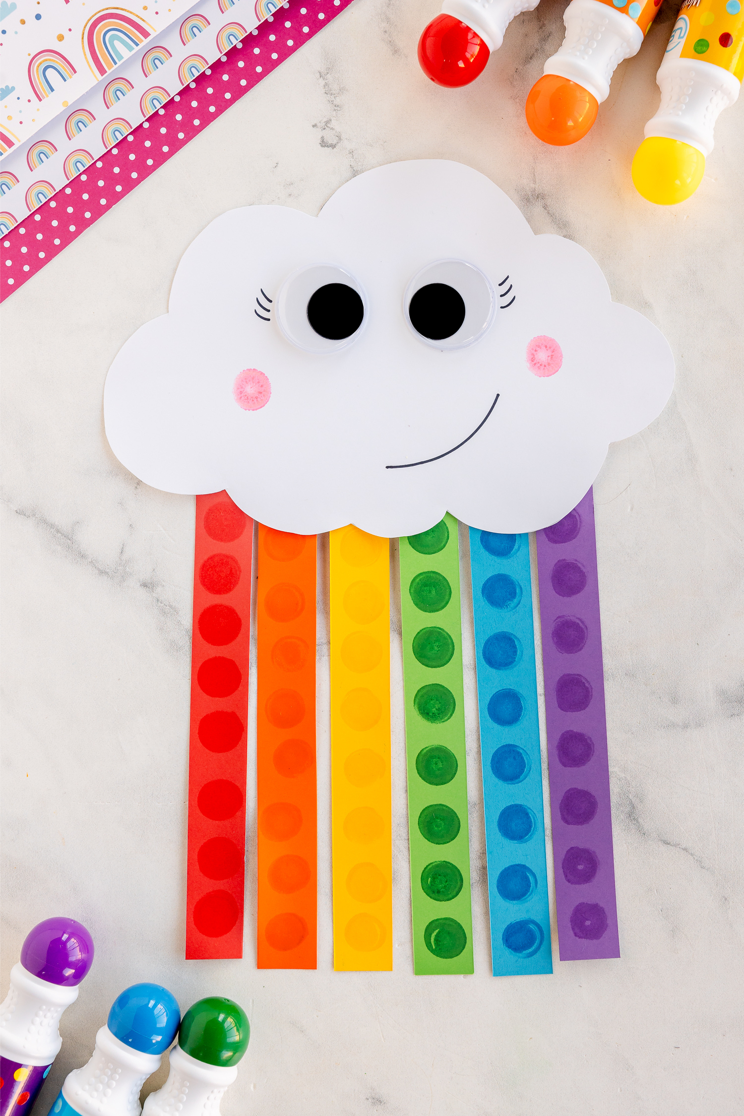 rainbow craft with do a dot markers