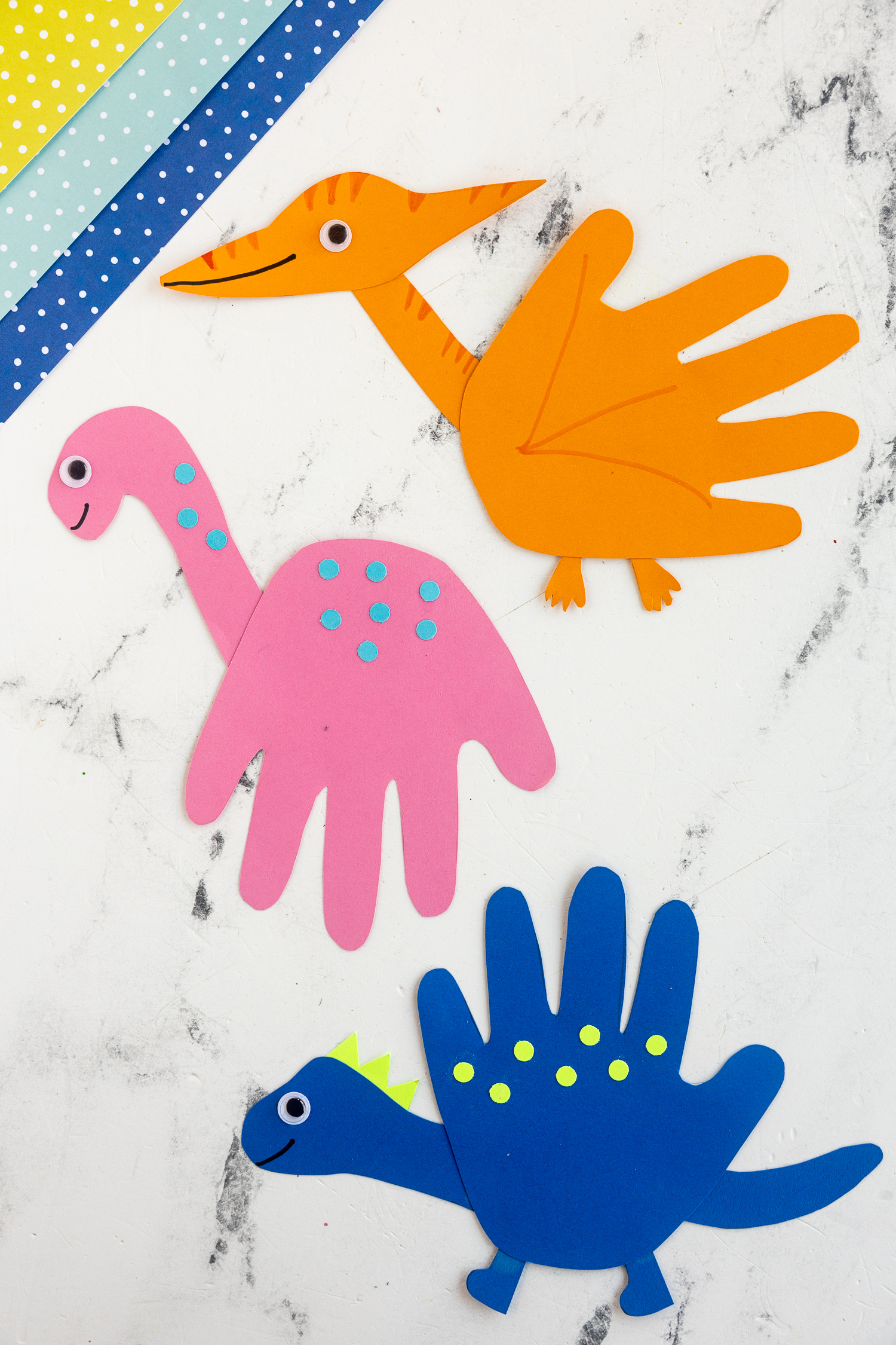 Paper Handprint Dinosaur Craft