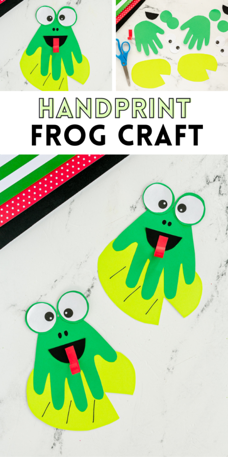 This Handprint Frog Craft is perfect for spring and summer themes and an excellent way for kids to practice their cutting and gluing skills. Plus, it’s a charming way to preserve the size of your child's handprint as a memorable keepsake.