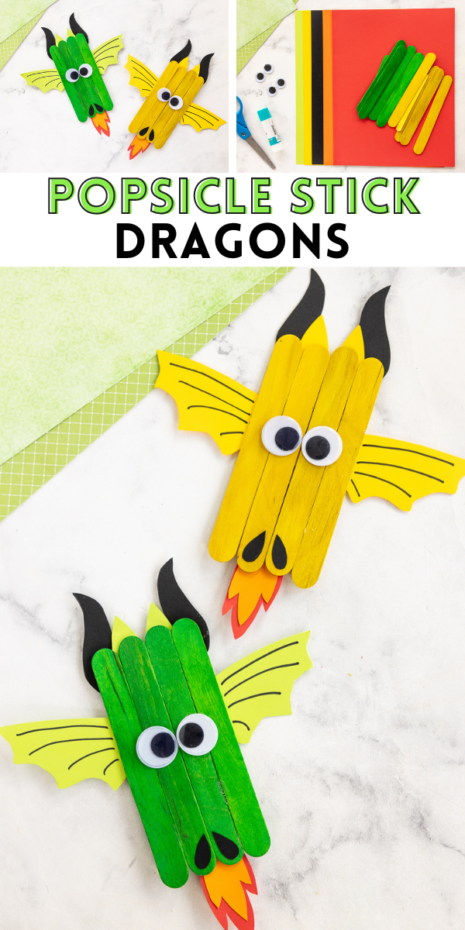 Enter the dragon's lair with this easy popsicle stick dragon craft! It's a great activity for kids who are medieval enthusiasts or just love these fire-breathing creatures.