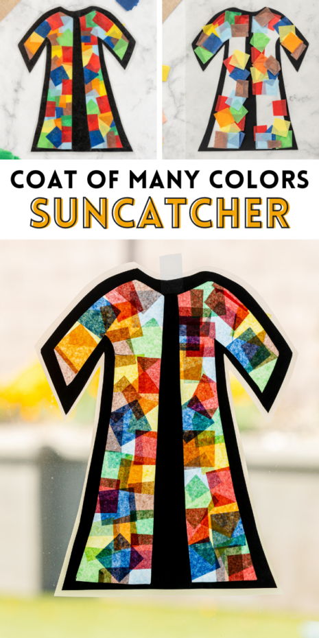 Inspired by the timeless Bible story, our Coat of Many Colors Suncatcher combines beautiful tissue paper squares and a simple black outline that's as fun to make as it is to look at.