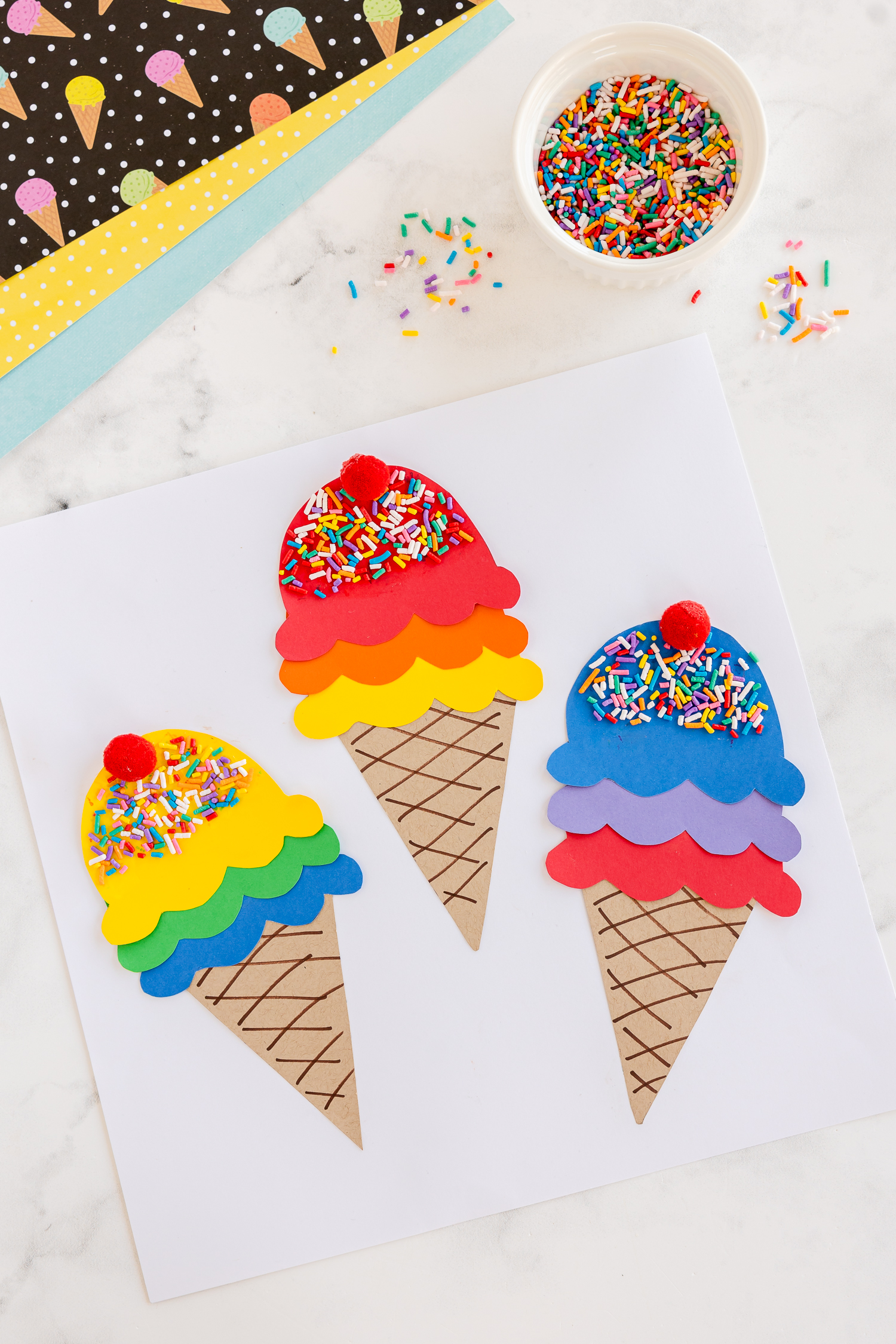 Ice Cream Craft for Kids: Color Mixing Activity