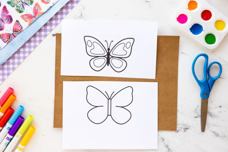 Easy Butterfly Symmetry Art for Kids (Free Template) Made To