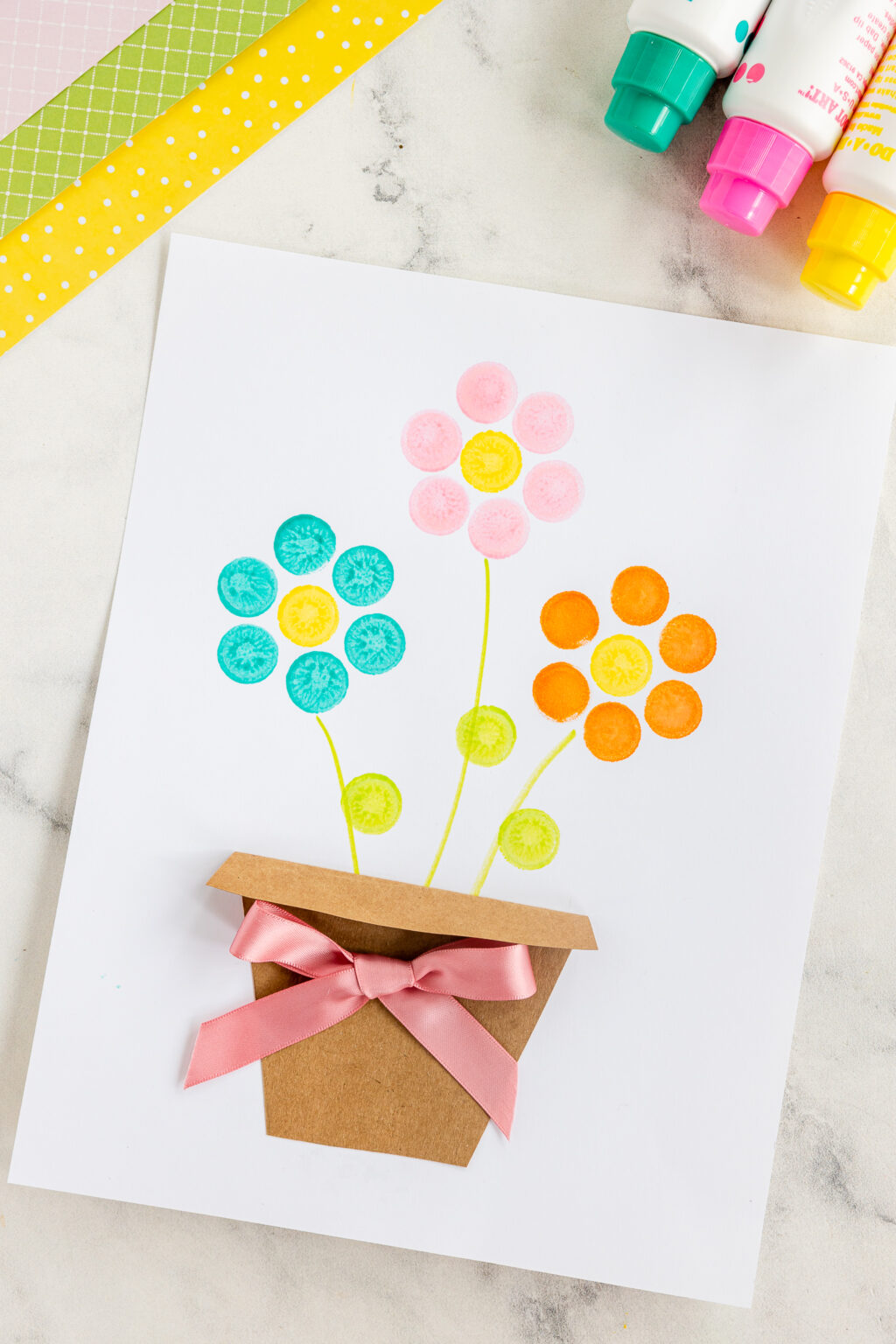 Do a Dot Flower Craft - Made To Be A Momma