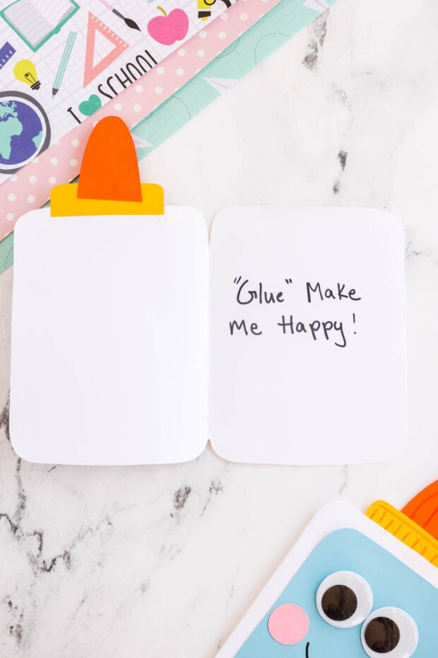 Back to School Glue Card Craft - Made To Be A Momma