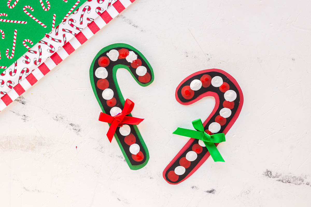 Fingerprint Candy Cane Craft