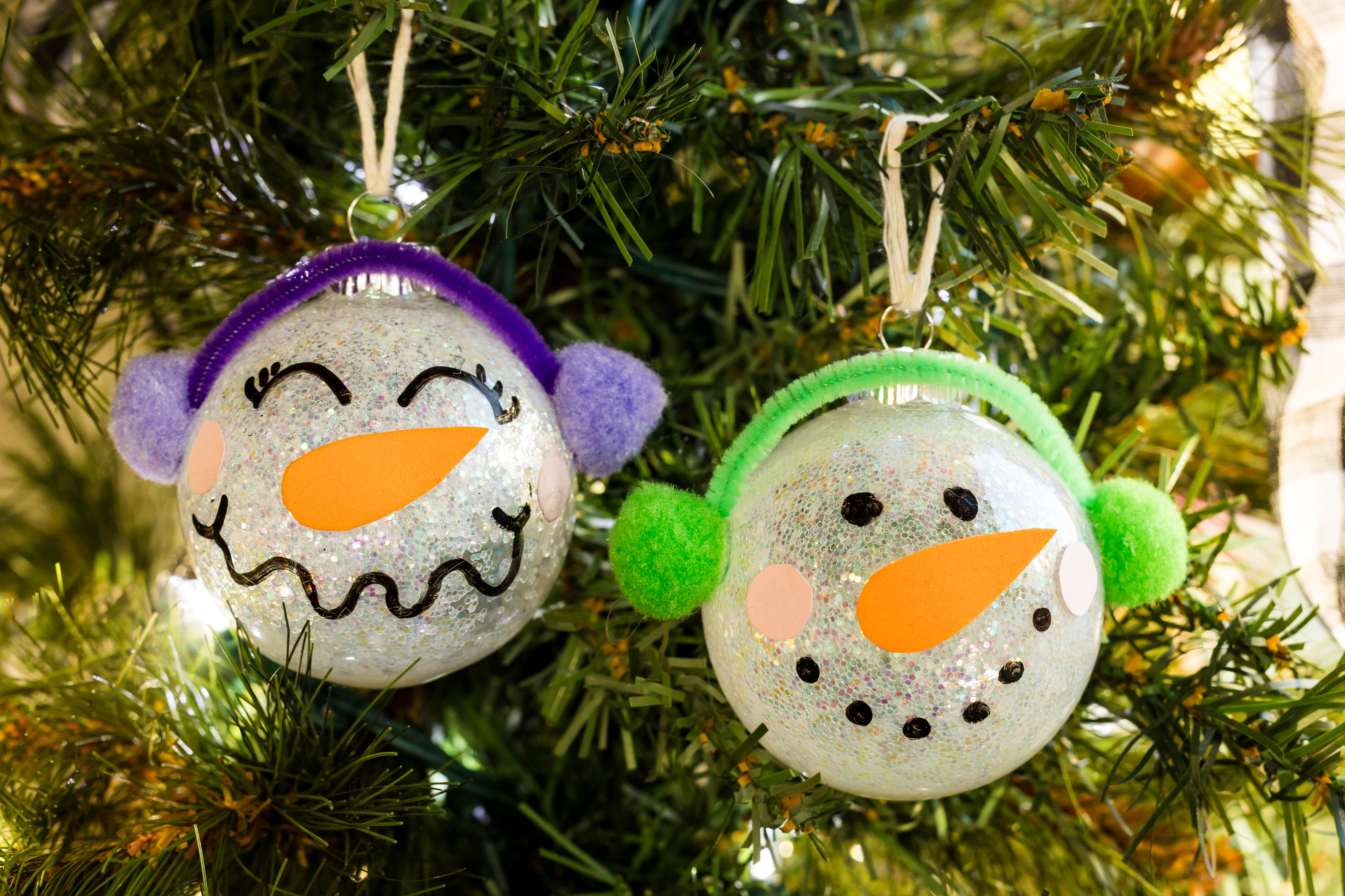 Glitter Snowman Ornaments