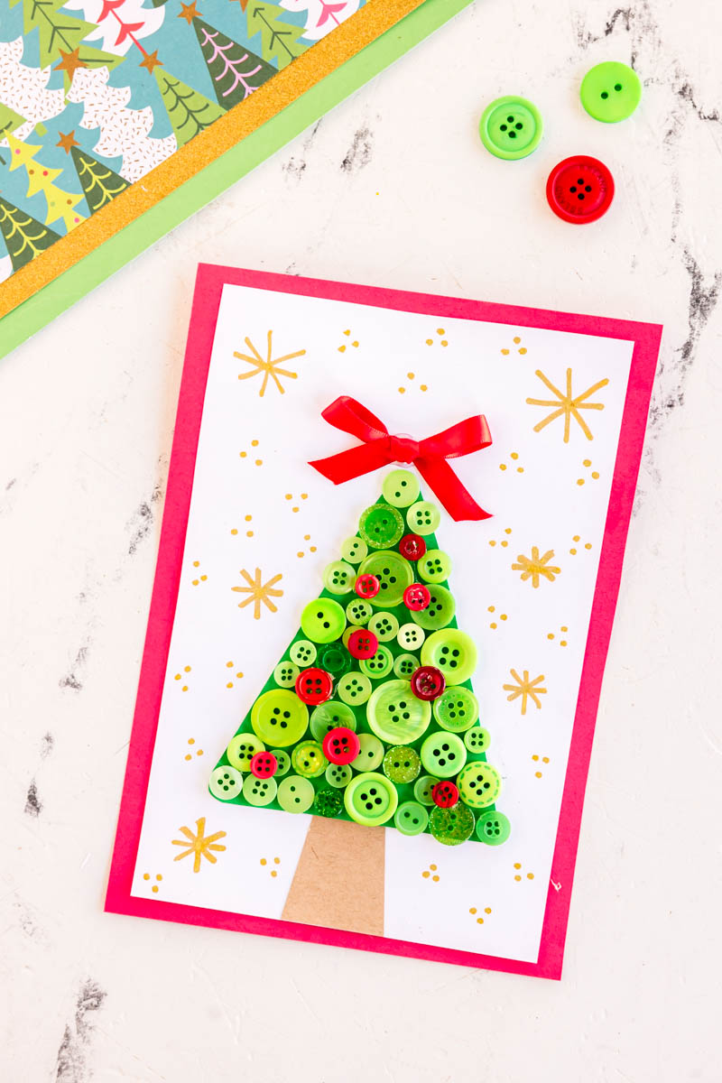Christmas Tree Button Craft