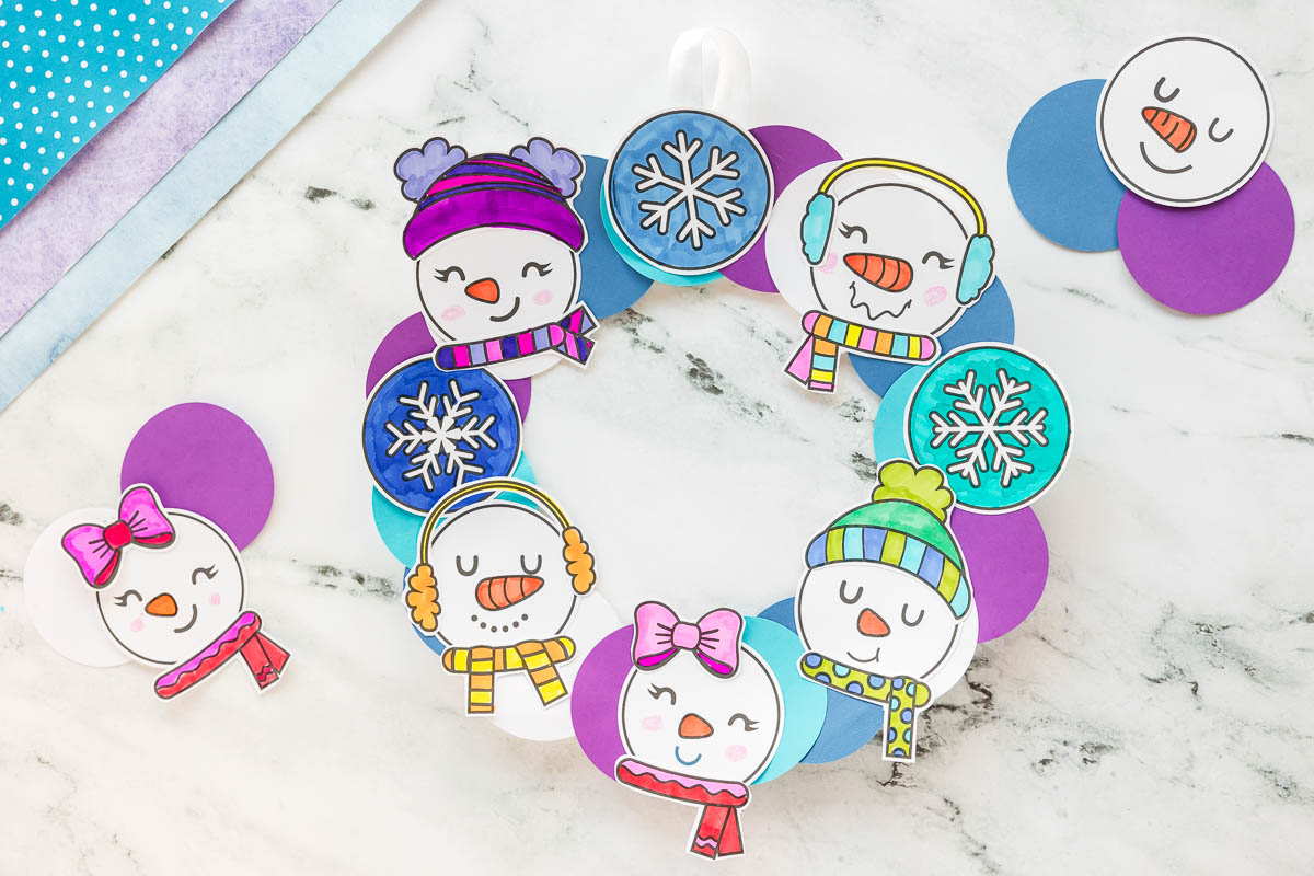 Snowman Printable Wreath Craft