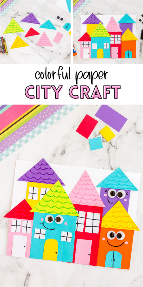 Colorful Paper Cities Craft