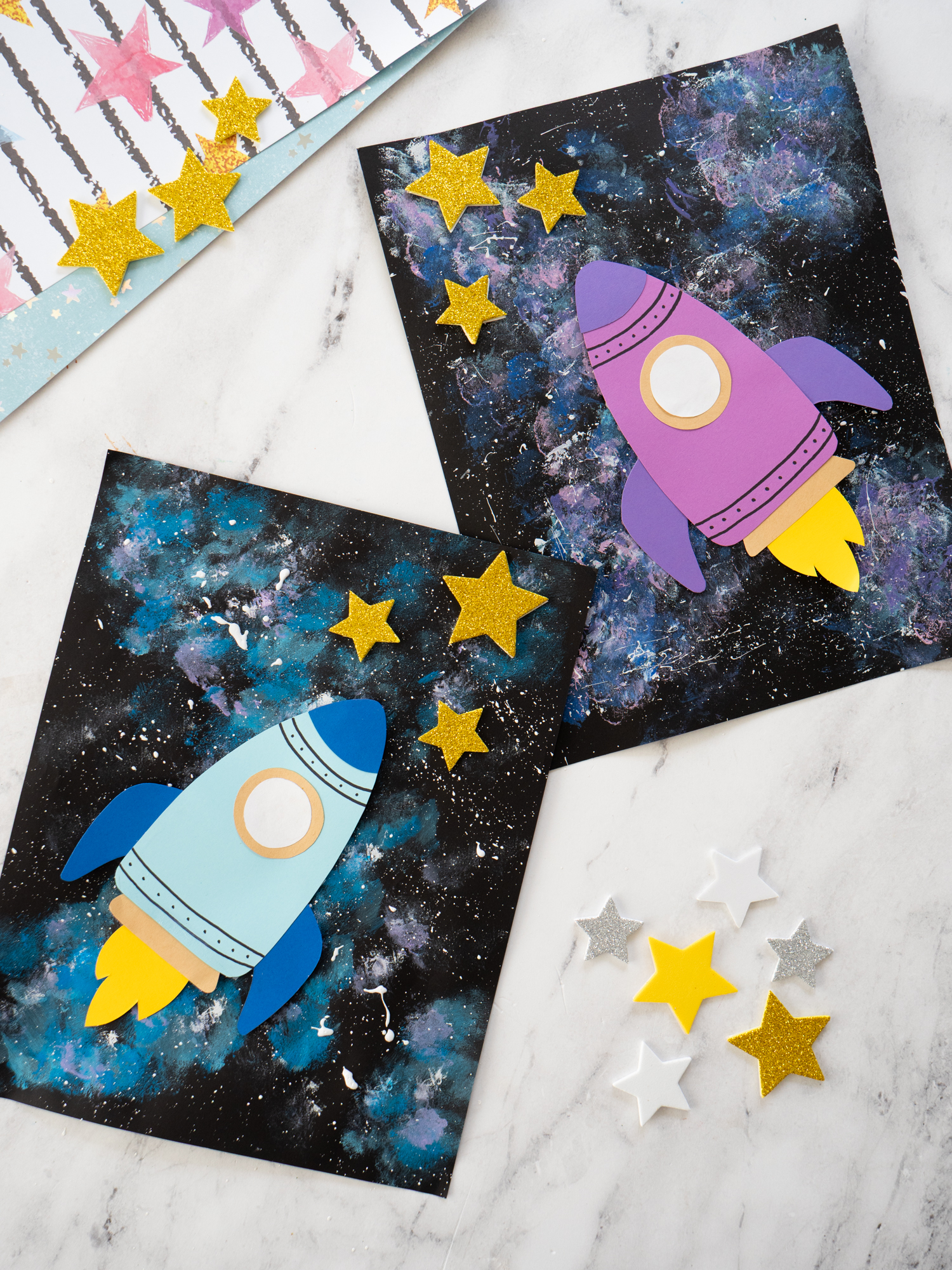 easy rocket ship craft for kids using printable template