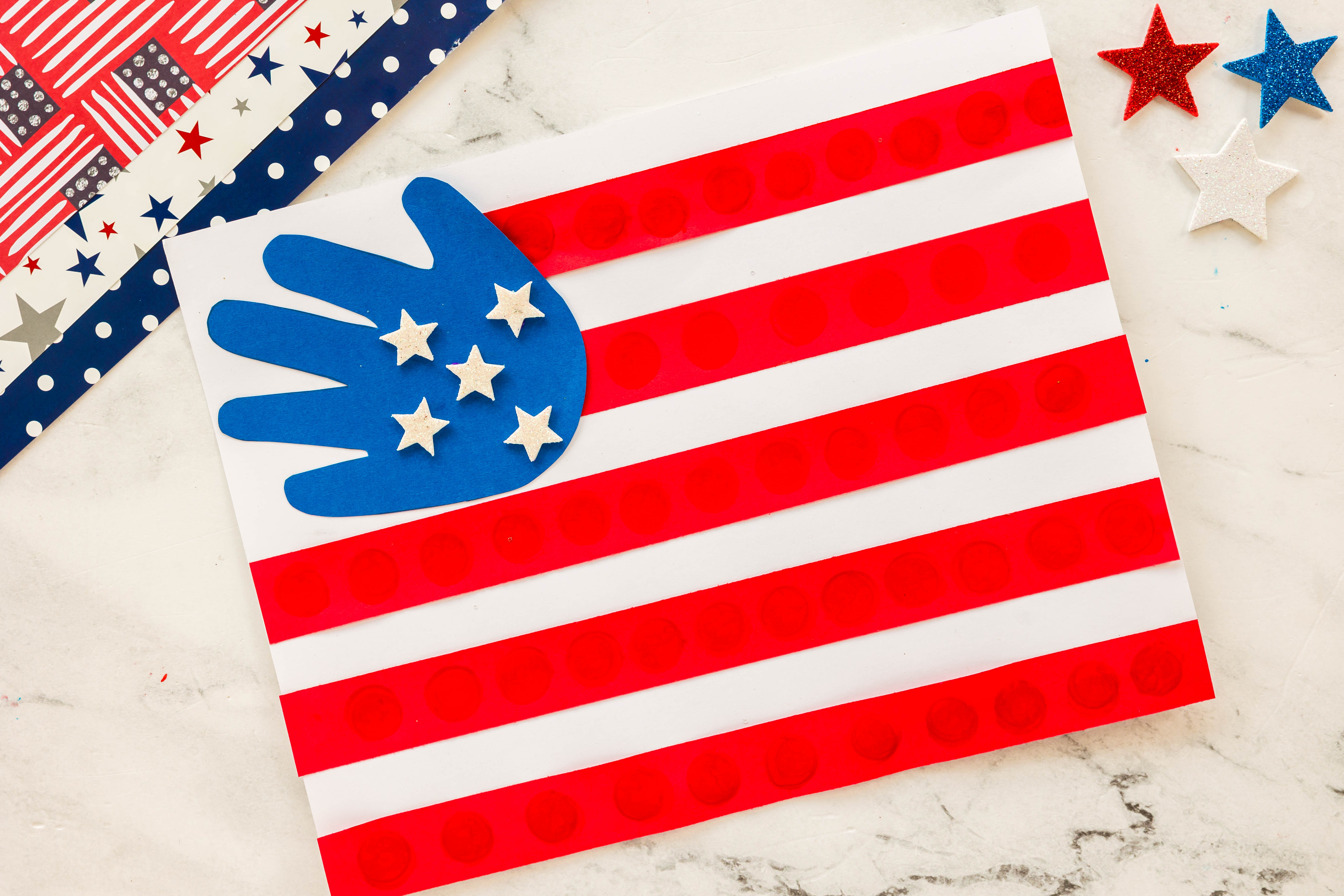 simple handprint flag craft for fourth of july activity