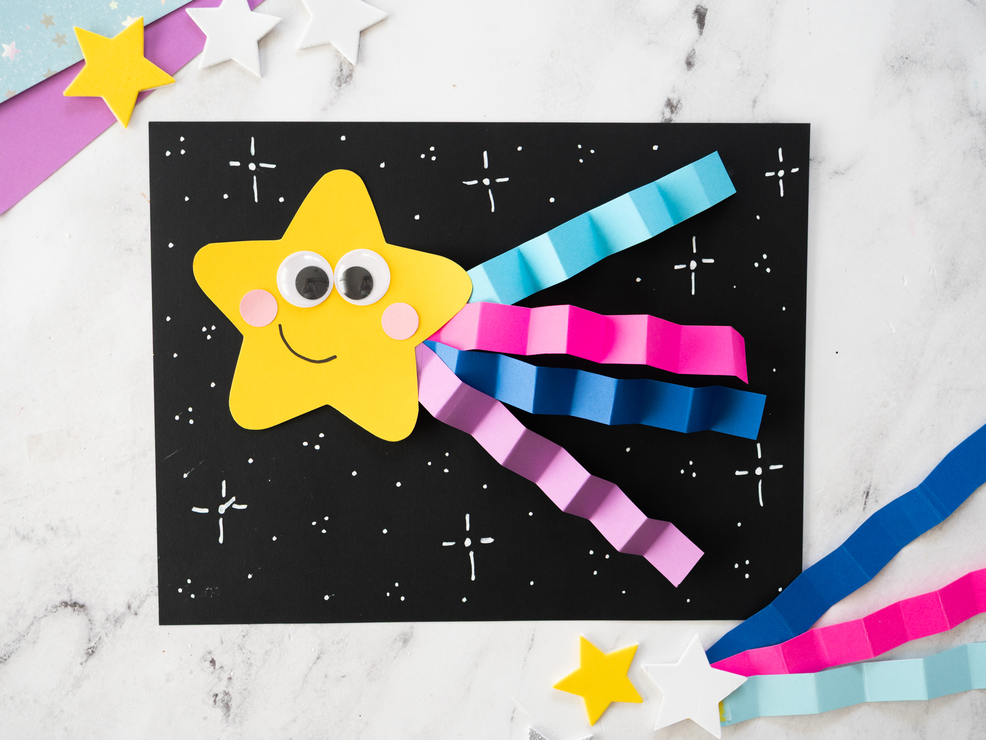 easy shooting star craft for preschoolers and elementary kids