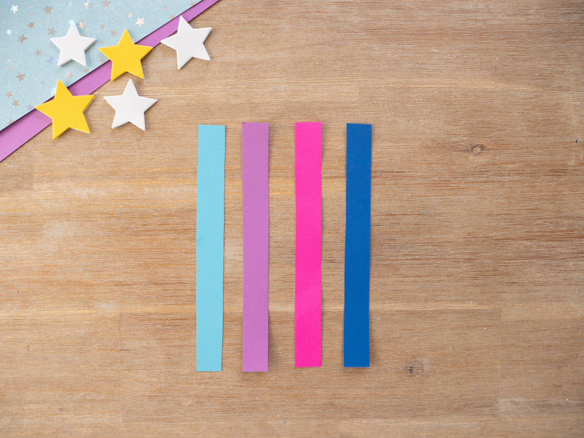 colorful paper strips cut for shooting star light tail