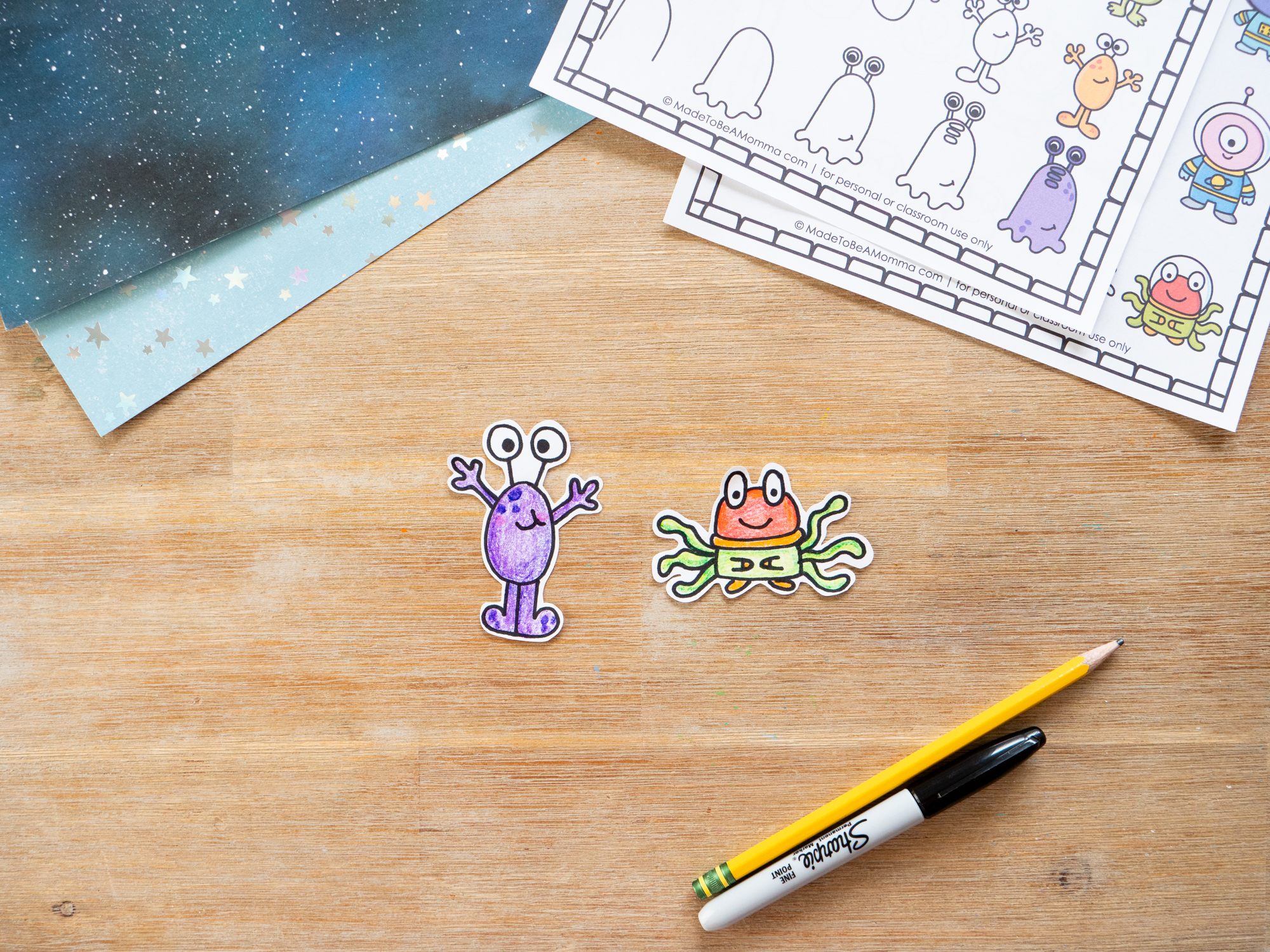 drawing alien step by step for kids