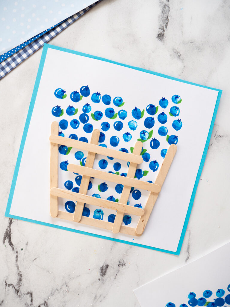 Fingerprint Blueberry Fruit Craft for Kids